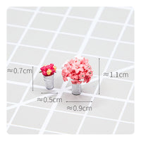 1:64 Scale Flower Model Detailed Paint Mini Potted Plant Gift Idea