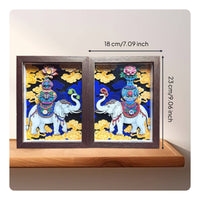 Elephant Figurine Auspicious Design Desktop Display Stand Handmade House Decoration for Tabletop