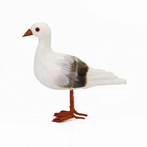 Artificial Seagull Artisanal Feathered Bird Model for Garden, Photography Prop