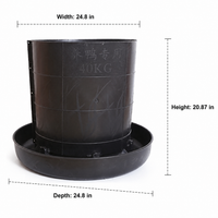 40kg Chicken Feeder, Poultry Feeder with Lid, Large Capacity Chicken Feeders No Waste for Smallholding