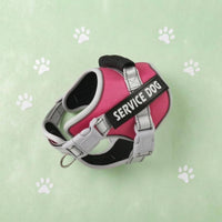 Quick-Release Buckles Service Dog Harness Metal Leash Rings Padded Mesh Harness Top Handle Service Dog Vest Adjustable for Low Light
