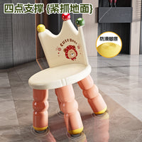 Cartoon Plastic Children's Stool with Backrest for Toddlers