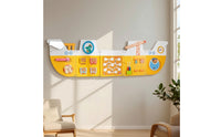 Educational Wooden Wall Busy Board Interactive Wooden Activity Board Child-Centered Wall Activity Toy for Toddlers, Playroom, Classroom