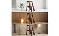 Step Stool with Pull-out Ladder Solid Wood Wooden Step Stool Space-Saving Furniture for Kitchen