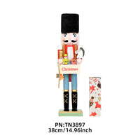 38cm Christmas Wooden Nutcracker Figurine Solid Wood Decoration
