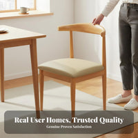 Nordic Design Dining Chair Sturdy Steel Frame Wood-Look Metal Chair for Students