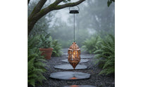 Metal Solar Lantern Auto on at Dusk Outdoor Decor Weather Resistant for Patio