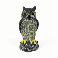 Owl Figurine Large Eyes Outdoor Decoration Black and White
