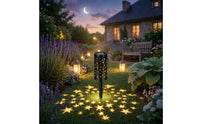 Decorative Stake Lights with Moon Star Outdoor Solar Stake Light Energy-Saving Garden Light with Star Cutout Long-Lasting for Yard