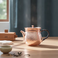 Hammered Copper Tea Kettle Traditional Copper Teapot Braided Vessel