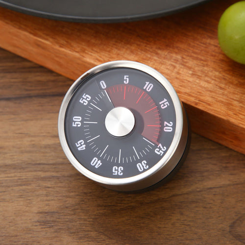 Analoger Countdown-timer Mechanical Timer Device Magnetic Kitchen Clock Stainless Steel Construction Visual Alarm Feature Suitable for Cooking Study Beauty