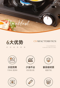 铸铁三合一煎锅早餐锅鸡蛋汉堡锅家用不粘平底锅牛排煎饼煎蛋神器