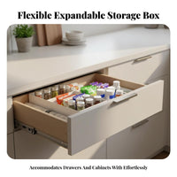 Expandable Compartment Box Extendable Design Drawer Insert Space-Saving