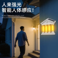 跨境太阳能人体感应壁灯欧式小房子钨丝照明灯庭院led装饰小夜灯