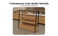 Heavy-Duty Bread Display Rack High Load-Bearing Steel and Wood Bread Shelf Stable Structure Supermarket Island Cabinet Wear-Resistant for Bakery Owners, Retailers, Grocery Retail Outlet Managers, Bakeries, Supermarkets, Convenience Retail Outlet S