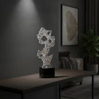 Resin Sculpture Clear Sculpture with Base Minimalist Stone Ornament for Interior Designers, Living Room