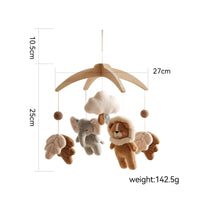 Crib Mobile with Wooden Frame Soft Baby Mobile with Soft Ornaments Nursery Hanging Toy Natural Cute for Newborns