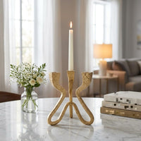 Three-Cup Candle Stand Single Piece Sculptural Candle Holder Modern