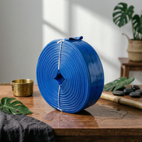 Flat Hose Ribbed Lay-Flat Hose Yard Watering Woven-Looking Garden Supply Coiled Roll