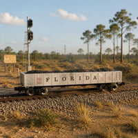 Detailed Lettering Florida FEC Carbon Car Exact Fit N Scale Freight Car Miniature Accessory Hopper Load Insert Easy Installation for Railway Collectors, Miniature Scene