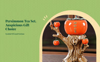 Persimmon Ruyi Ceramic Kung Fu Tea Set Gift Box