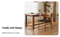 Upholstered Cane rear Chair Walnut Finish Upholstered Cane rear Seat hardwood Wood Frame firm Foam pad for Dining Room