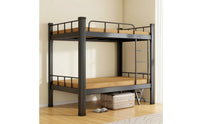 Metal Bunk Bed with Ladder Space-Saving Bunk Bed with Guardrails Sturdy for Students, Teens, Dormitory, Shared Bedroom, Hostel