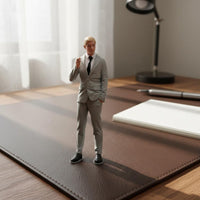 President Statue Hand Painted Smoking Pipe Smoking Figure Collectible for Desk