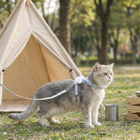 Cat Vest Harness and Leash Set, Durable Polyester Nylon Blend H-Style Cat Walking Harness with Alloy Buckle, Outdoor Travel Proof Cat Gear