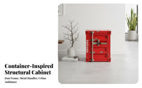 Shipping Container Nightstand manufacturing-inspired design Bedside Nightstand Lockable