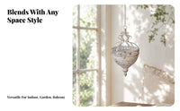 Hanging Planter with Chain Openwork Hanging Round Planter Hook Mount for Balcony