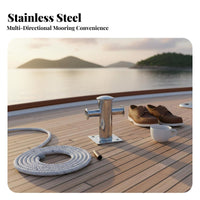 Single Cross Bollard Stainless Steel Docking Bitt Yacht Cross Cleat Long-Lasting Boat Bollard Sturdy Duty for Dock