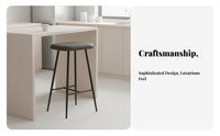 Modern design Upholstered Counter Stool with Backrest Minimalist Design Padded Stool with Backrest Built-in Footrest Bar Chair Slim Metal Legs for Adults, Homeowners, Kitchen Island, Reception Area, Cafe, Restaurant