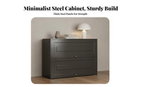 Effortless Sliding Drawers 5-Drawer Dresser Large Capacity Multi-Drawer Chest Thickened Steel Plate Modern Storage Chest Rustproof for Homeowners, Families, Students, Living Room, Home Office, Hallway, Closet