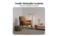 Upholstered Wood Frame Armchair Nordic Design Upholstered Wooden-Frame Armchair Minimalist firm-density Foam padding for Adults