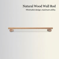 Bedroom Solid Racks, Beech Garment Organizer for Home, Nordic Wall Mount with Storage, Flexible or Adhesive Installation