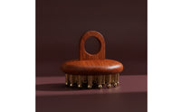 Rounded-Teeth Massage Comb with Finger Loop Ergonomic Wooden Meridian Comb Portable Wooden Scalp Massager Long-Lasting