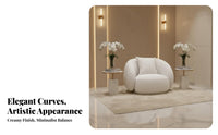 Curved Sectional Sofa Wabi-Sabi Inspired Curved sectional Sofa Creamy cream Deep Seat for Business Owners, spa lounge, Apartment