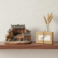 Bonsai House Ornament Detailed Craftsmanship Rustic Village Figurine for Desktop