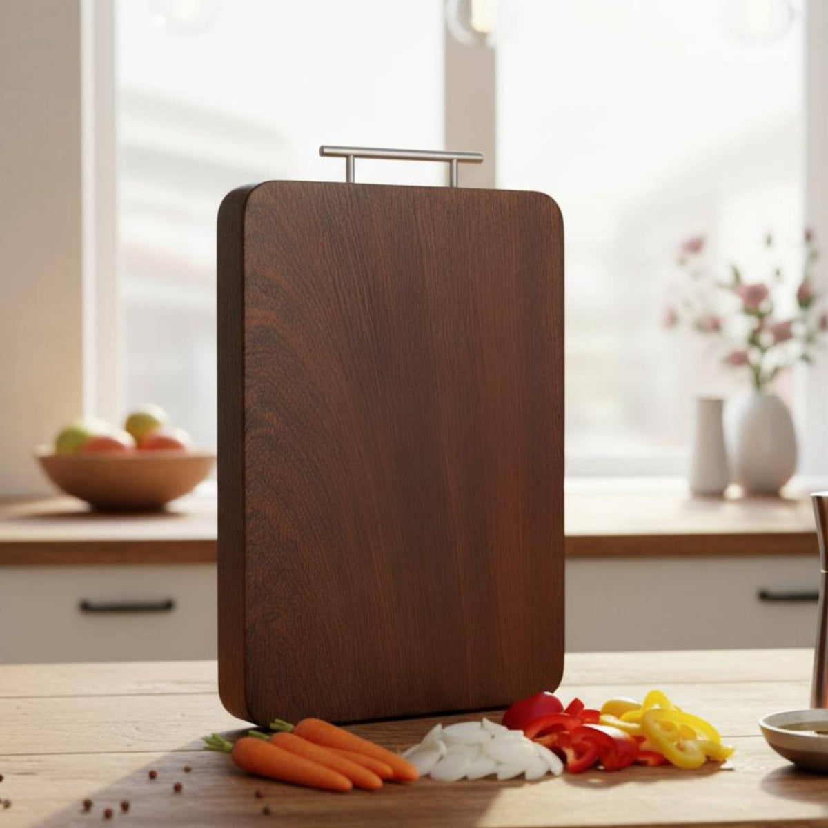 Blackwood Cutting Board, Antibacterial, Microbe-Resistant Hardwood, Square, Kitchen Use