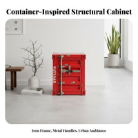 Shipping Container Nightstand manufacturing-inspired design Bedside Nightstand Lockable