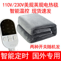 110V美规双人电热毯美国日本船用恒温家用宿舍电褥子安全发热230V