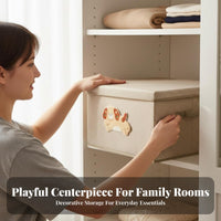 Lidded cloth Storage container Cute Puppy Design Lidded cloth Box With Lid for Shelf
