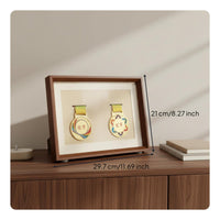 Solid Wood Medal Display Frame Ideal Gift Long-Distance Race Medal Holder Wall Mountable 3D Deep Box Frame for Runners