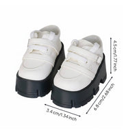 1/4 BJD Shoes Black and White BJD Shoes Easy to Match Lace-up Doll Boots