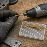 Rotary Burr Set for Metal Polishing and Deburring, Double-Cut Carbide Rotary File