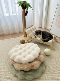 兔毛绒猫窝垫子狗窝睡眠圆形坐垫宠物床睡觉毛垫秋冬保暖猫咪地垫