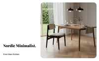 Upholstered Wooden Side Chair Nordic Design Kitchen Seat Ergonomic Spine Supportrest Non-Slip Foot Pads for Homeowners