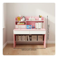 1 Piece Children Study Desk with Hutch Kids Desk and Chair Set Children Activity Table Homework Station Sturdy Artificial Board Rounded Edges Suitable for Gift Giving Home Decoration Study Room