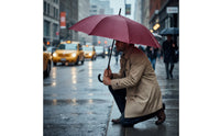 Water-Repellent 16 Rib Umbrella Strong Umbrella with Hook Handle Heavy Duty Long-Lasting for Commuters, Daily Commute